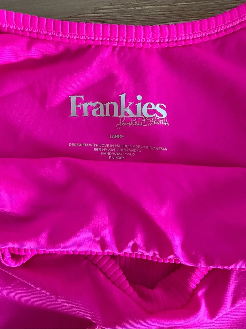 Frankie’s Bikinis- Hot Pink Ribbed Cody One-Piece Swimsuit with cutouts